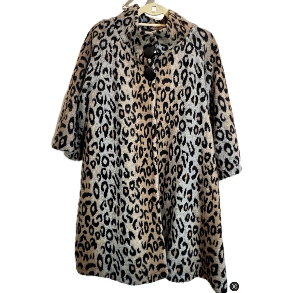 Vintage Anthropologie Luii, Leopard Print Cape Coat Jacket, Size M